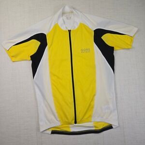 Gore Bike Wear Jersey Size M Mens Yellow White Full Zip Bib Cycling Biking Road